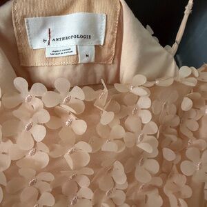 Anthropologie Peach Floral Midi Dress